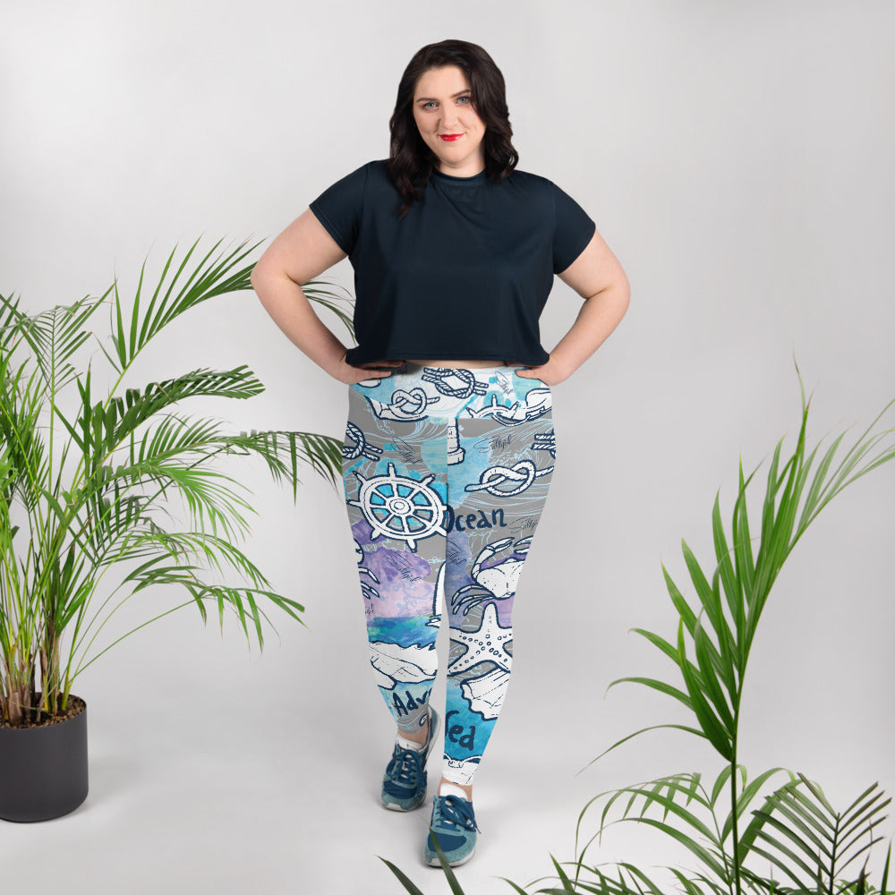 Sea Adventures Plus Size Leggings - Saltgirl Clothing - Women's Saltwater Fishing Apparel and Swimwear