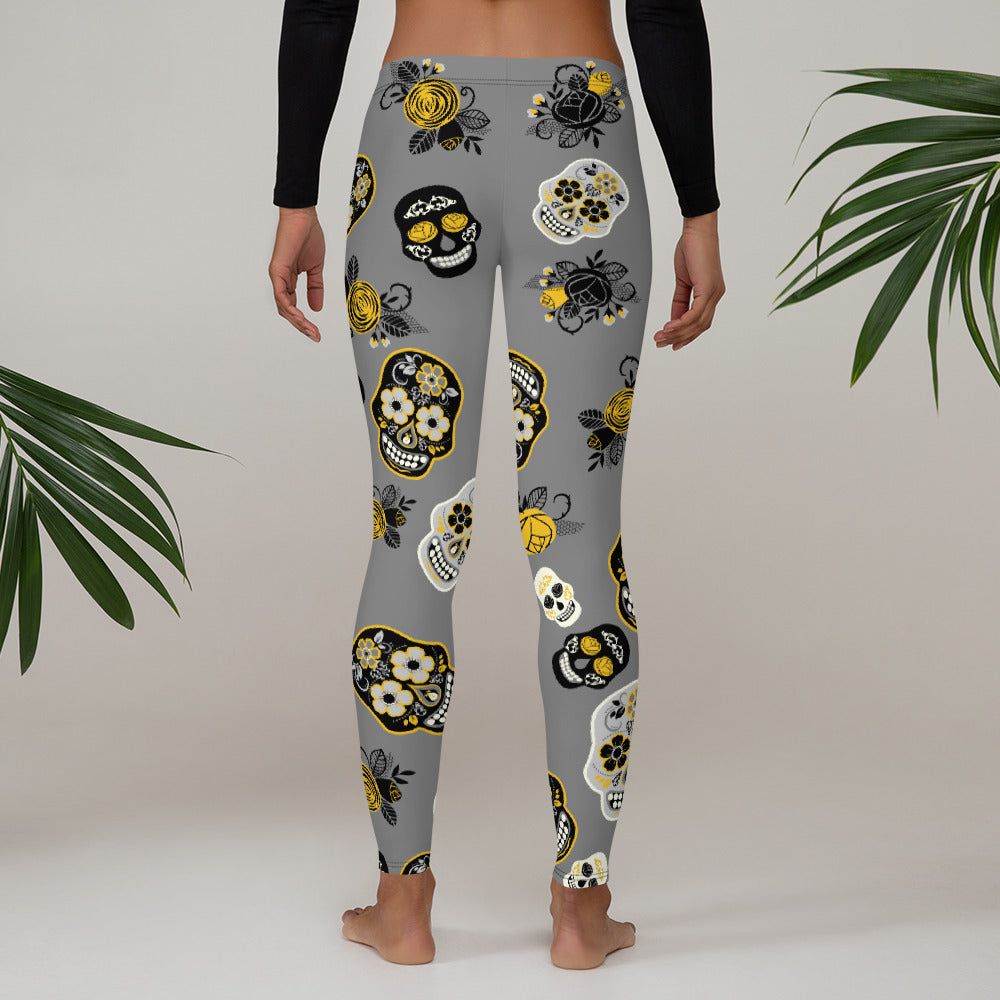 Candy Skull Leggings Grey/Black