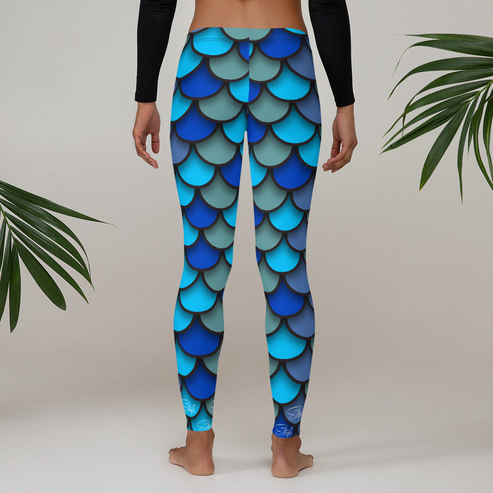 Mermaid Blue Going Going Gone Leggings