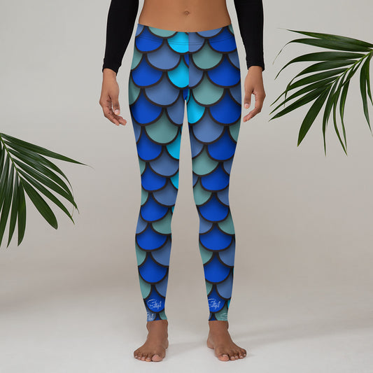 Mermaid Blue Going Going Gone Leggings