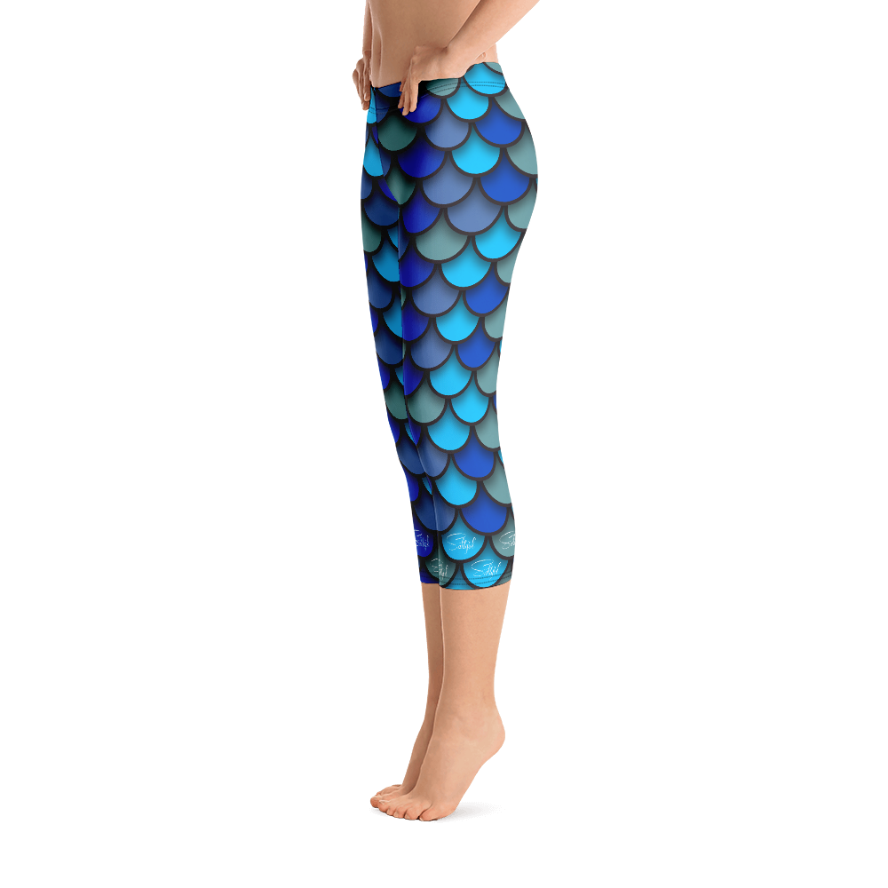 Mermaid Blue Going Going Gone Capris
