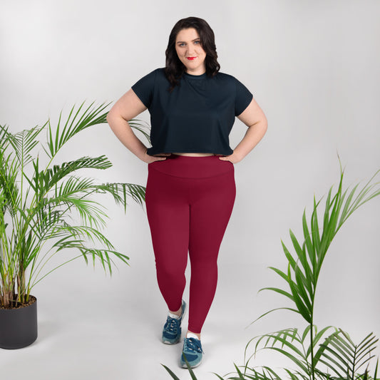 Crimson Red Plus Size Leggings - Saltgirl Clothing - Women's Saltwater Fishing Apparel and Swimwear