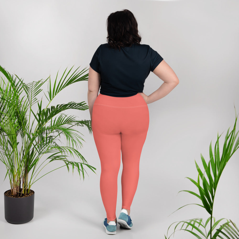 Cabana Coral  Plus Size Leggings - Saltgirl Clothing - Women's Saltwater Fishing Apparel and Swimwear