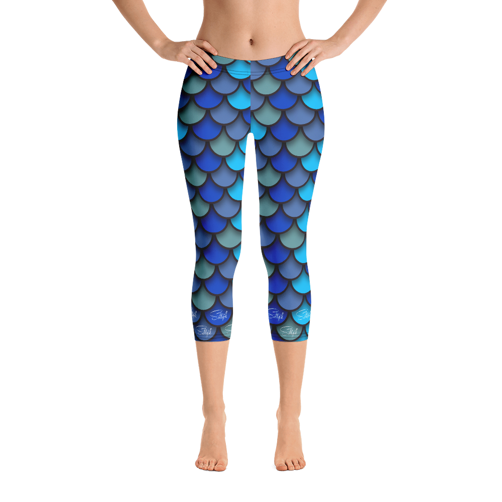 Mermaid Blue Going Going Gone Capris