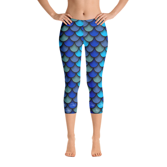 Mermaid Blue Going Going Gone Capris