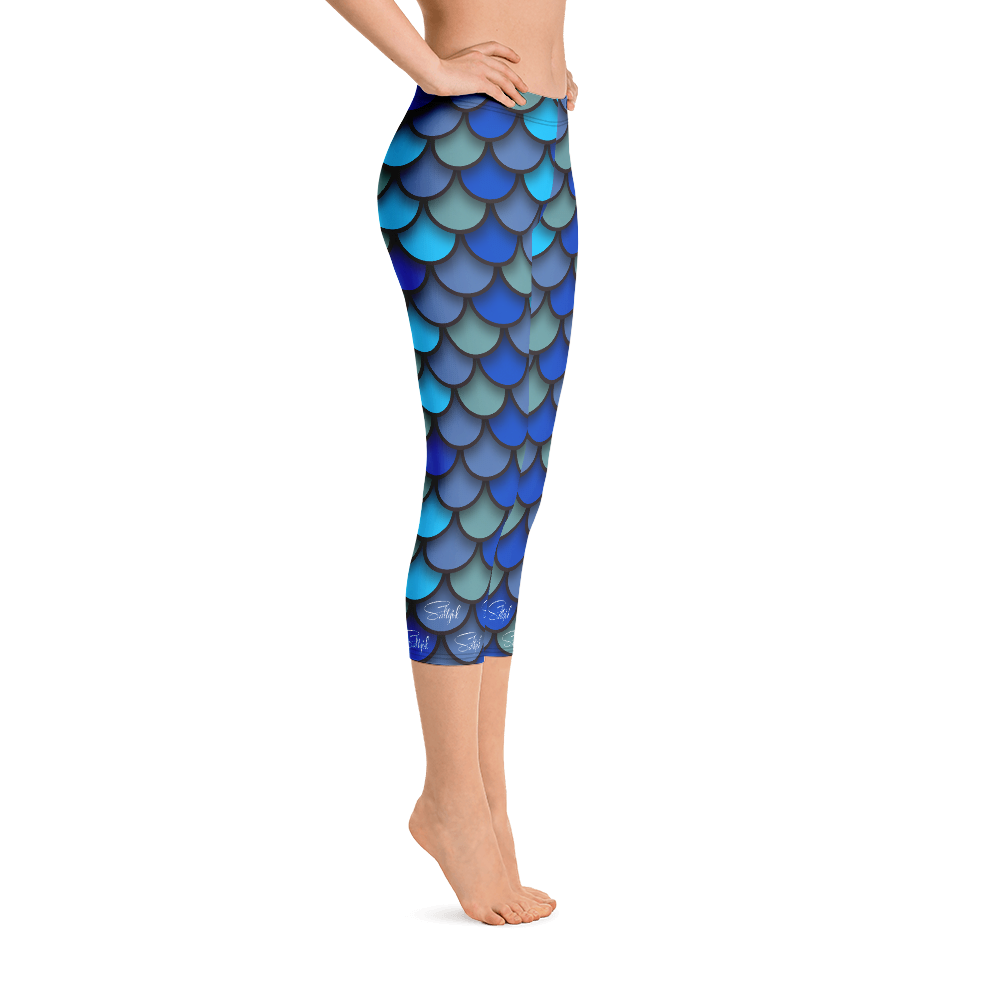 Mermaid Blue Going Going Gone Capris