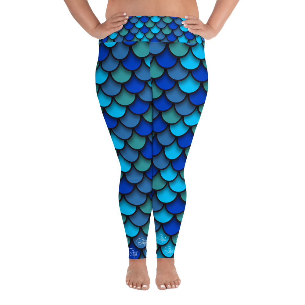 Mermaid Blue Plus Size Leggings