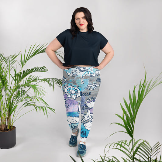 Sea Adventures Plus Size Leggings - Saltgirl Clothing - Women's Saltwater Fishing Apparel and Swimwear