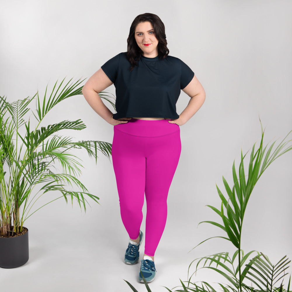 Neon Pink Plus Size Leggings - Saltgirl Clothing - Women's Saltwater Fishing Apparel and Swimwear