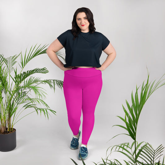Neon Pink Plus Size Leggings - Saltgirl Clothing - Women's Saltwater Fishing Apparel and Swimwear