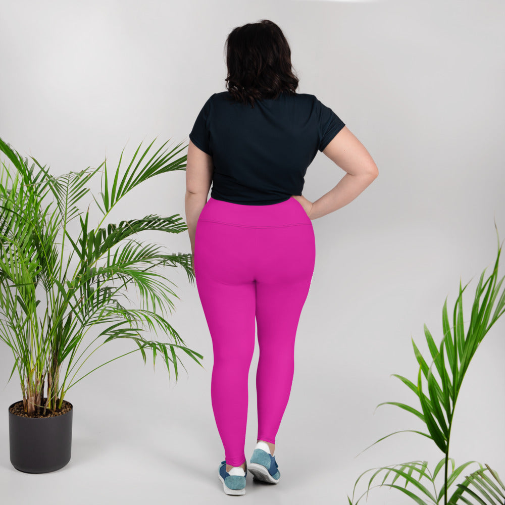Neon Pink Plus Size Leggings - Saltgirl Clothing - Women's Saltwater Fishing Apparel and Swimwear