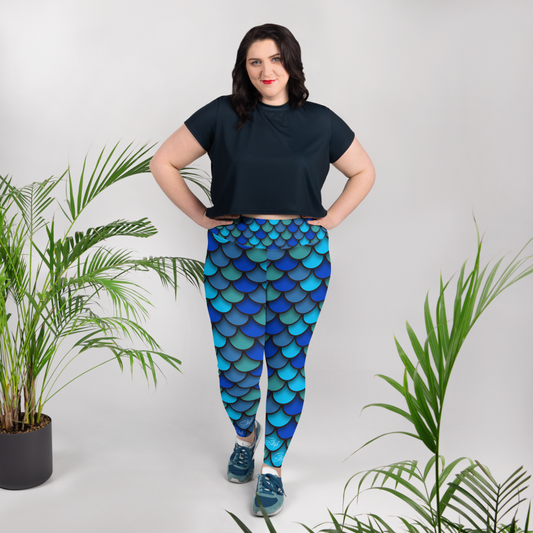 Mermaid Blue Plus Size Leggings