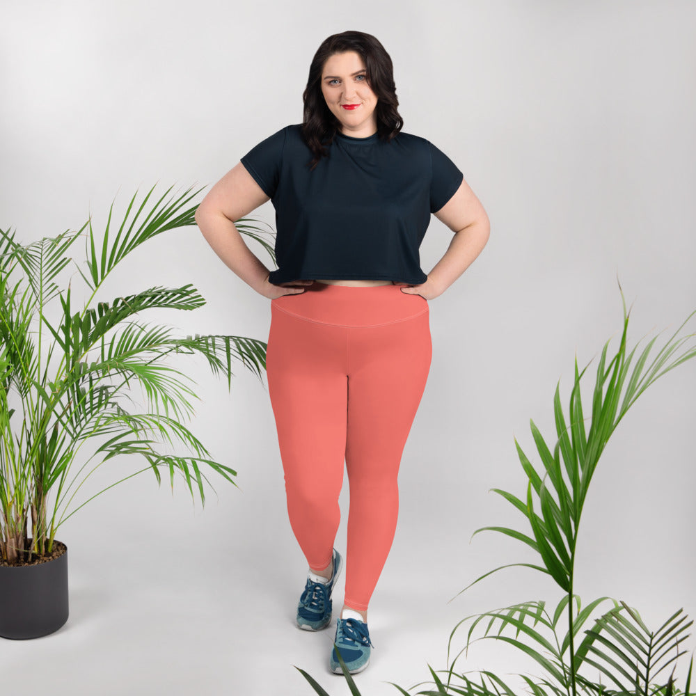 Cabana Coral  Plus Size Leggings - Saltgirl Clothing - Women's Saltwater Fishing Apparel and Swimwear