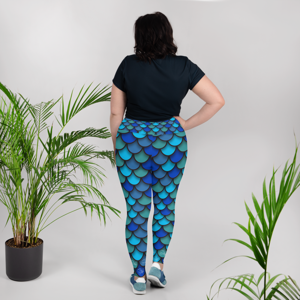 Mermaid Blue Plus Size Leggings
