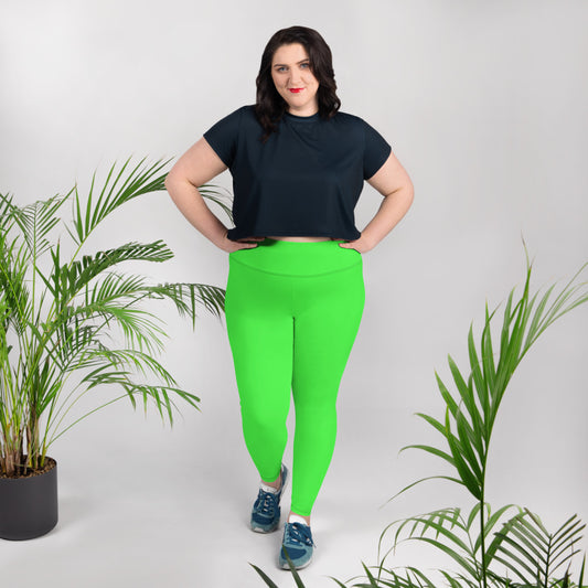 Neon Green  Plus Size Leggings - Saltgirl Clothing - Women's Saltwater Fishing Apparel and Swimwear