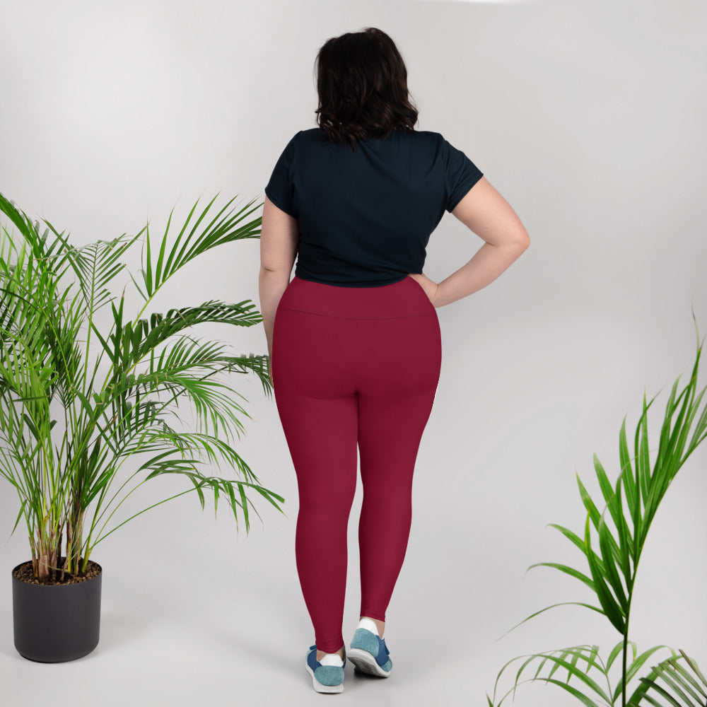 Crimson Red Plus Size Leggings - Saltgirl Clothing - Women's Saltwater Fishing Apparel and Swimwear