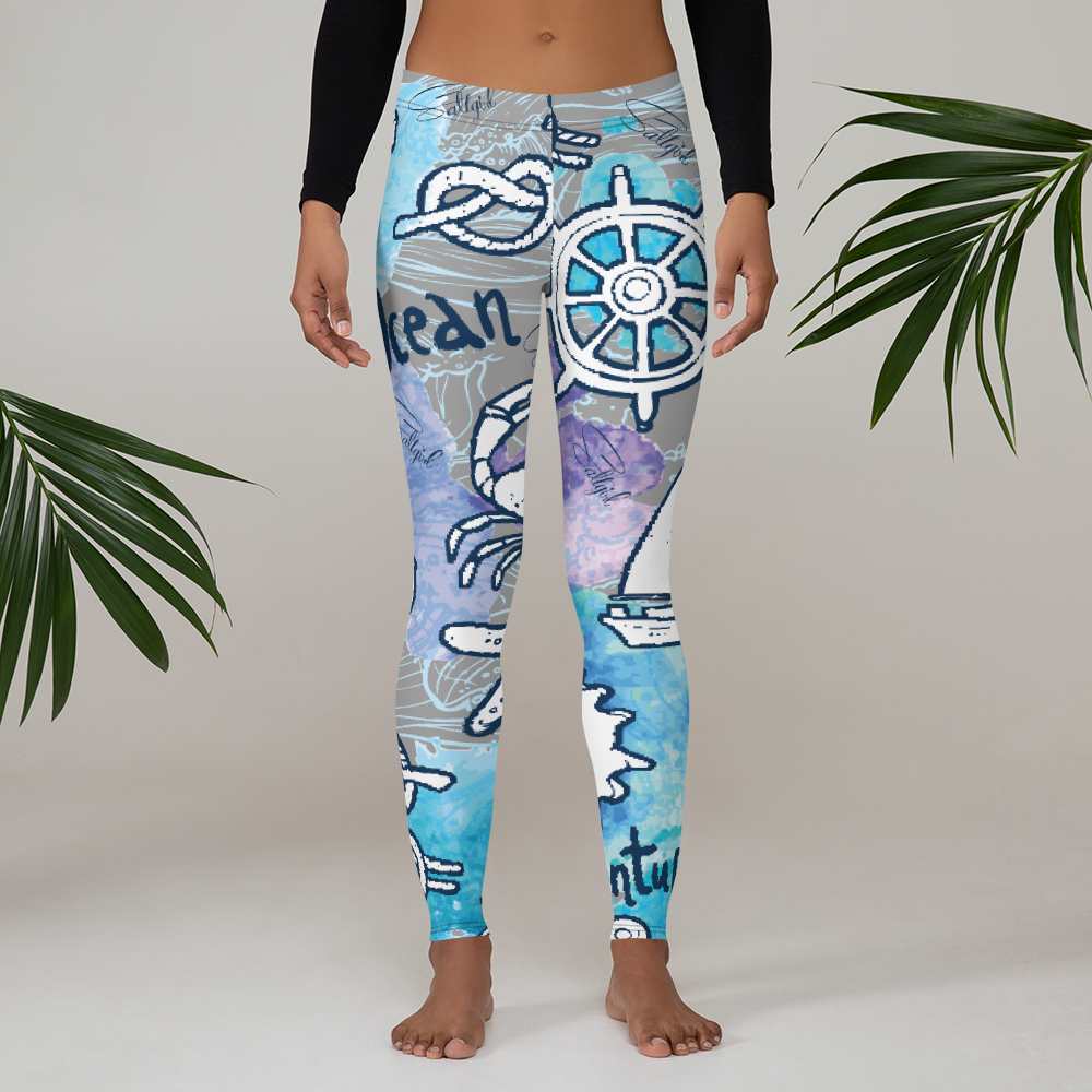 Sea Adventures Leggings - Saltgirl Clothing - Women's Saltwater Fishing Apparel and Swimwear